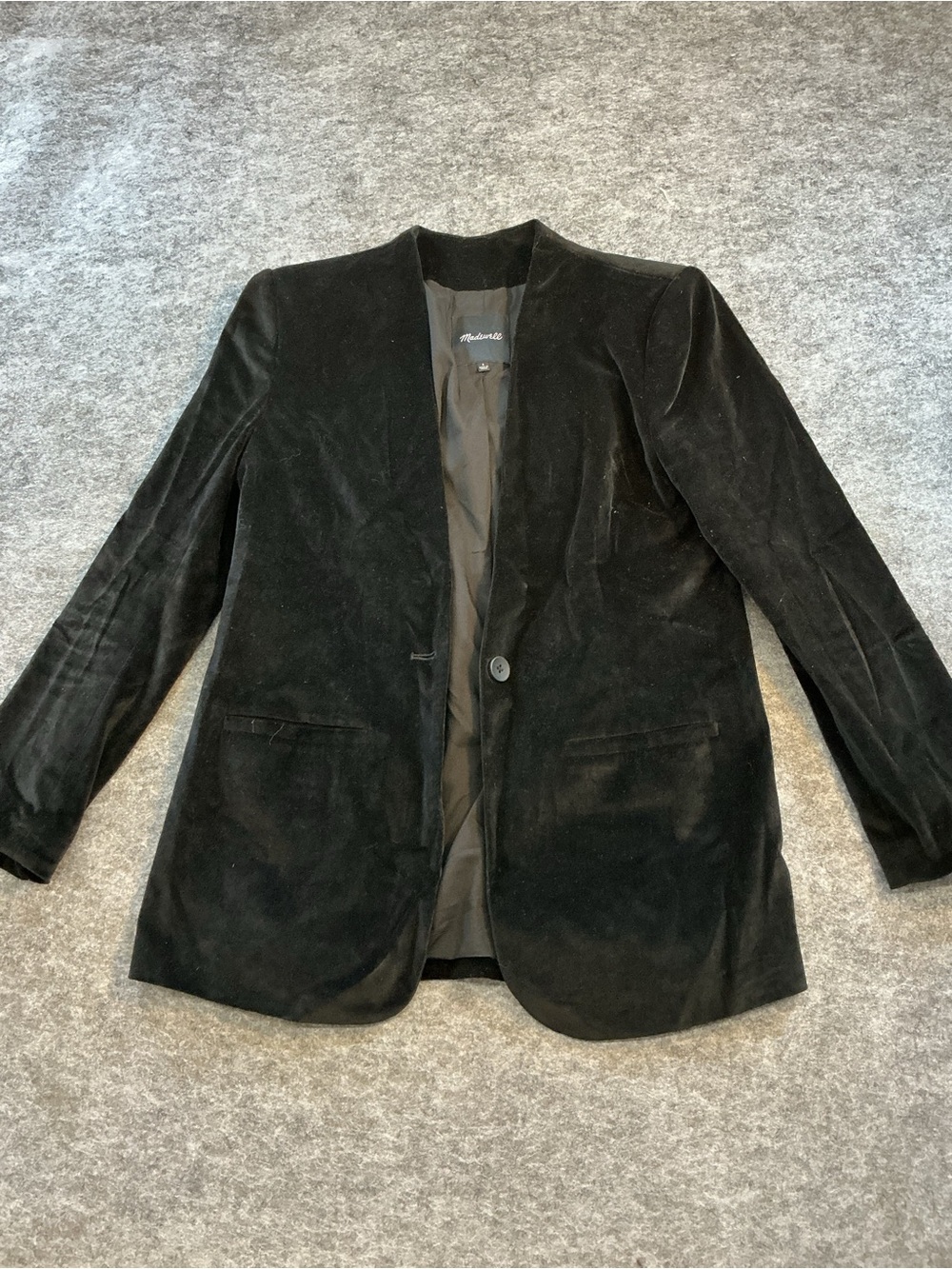 Madewell Black Velvet Blazer - Single Button Size 6